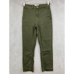 Everlane Women's Size 4 Green The Slim Leg Crop Pants Stretch Jeans
